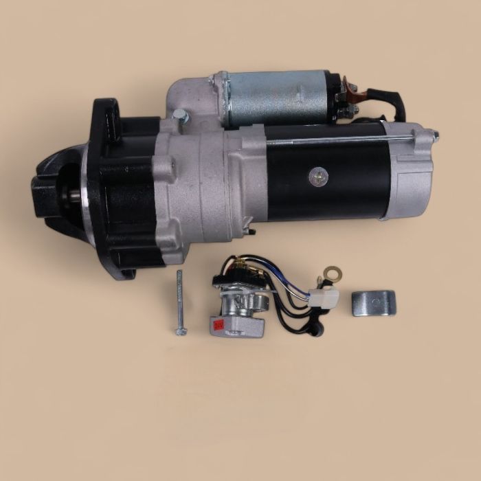 Komatsu 24V 11T Starter Motor Assembly 60081-33190 Compatible for Komatsu Engine 4D95S 6D95L Forklift FD20 FD23 FD25 FD28 FD30 Wheel Loader SD23 SD25