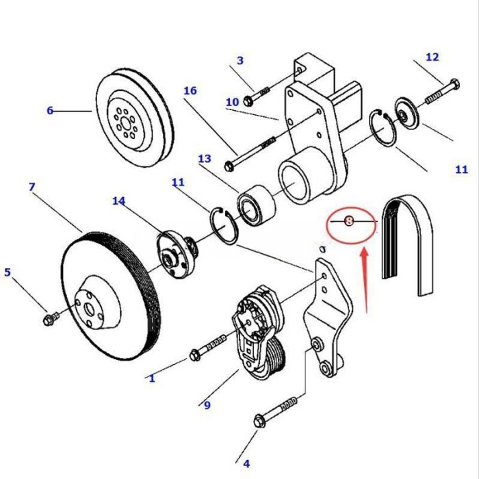 Komatsu V-Ribbed Belt 6732-82-3630 Compatible for Komatsu PC300LC-6LE PC300HD-6LE PC300LC-6LC PC300HD-6LC PC300HD-6MH Excavator
