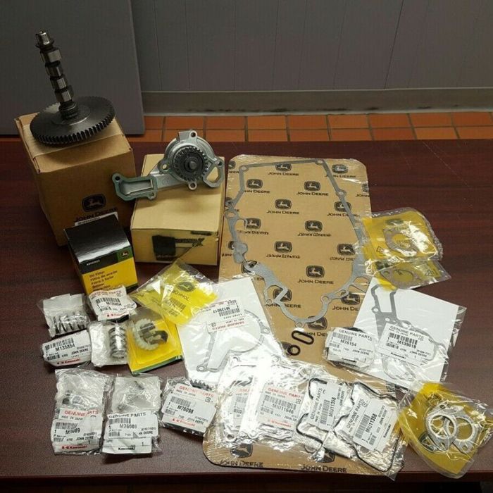 John Deere Camshaft MIA12872 & Water Pump AM134585 & Gasket Kit Compatible for Kawasaki Engine FD620 John Deere Tractor 425 445