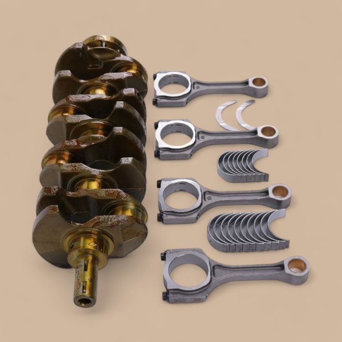 Hyundai Crankshaft 23111-2G200 & Connecting Rod 23510-2G540 & Main & Connecting Rod Bearing With Thrust Washer Compatible for Hyundai Sonata/Santa Fe & Kia Optima 2.4L