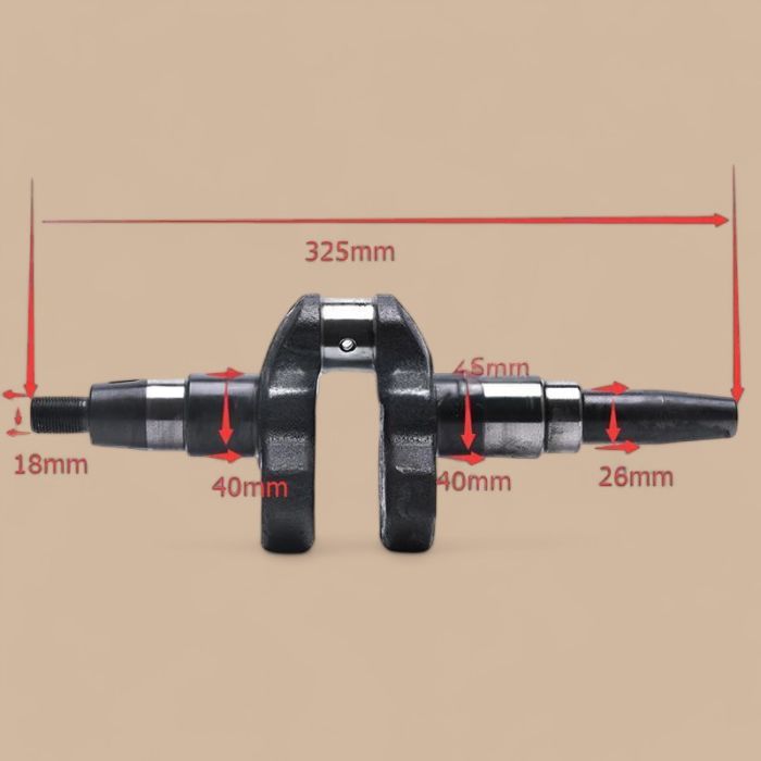 Kipor Crankshaft Compatible for Kipor Kama 186FA 40mm Shaft Diameter 5KW Engine