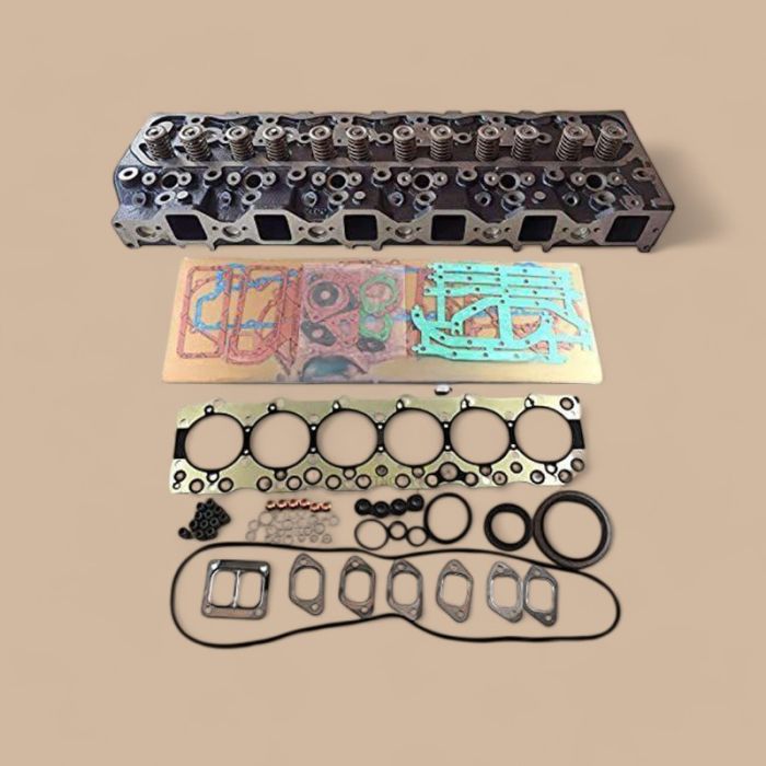 Isuzu 6BG1 Complete Cylinder Head with Full Gasket Kit Compatible for Isuzu Engine JCB Excavator JS160W JS175W JS190 JS200 JS200W JS210 JS210LC JS220 JS235 JS240 JS260