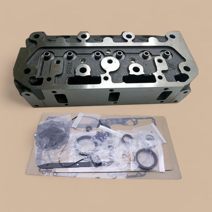 Takeuchi Komatsu 3D84-1 Yanmar 3T84 Engine Bare Cylinder Head with Full Gasket Kit Compatible for Takeuchi Excavator TB035 TB025