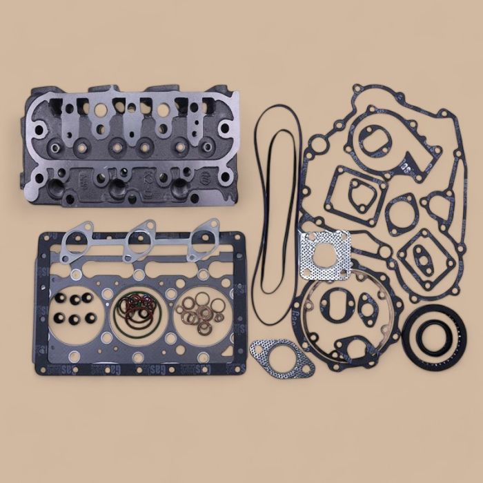 Kubota D1005 Engine Bare Cylinder Head With Full Gasket Kit Compatible for Kubota Excavator KX121-3S KX121-3SCA U45-3 U45-3S
