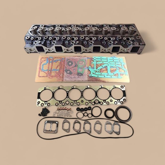 Isuzu 6BG1 6BG1T Complete Cylinder Head with Full Gasket Kit Compatible for Isuzu Engine John Deere 225CL 270CLC 210 225CLC Hitachi ZX200 ZX210 ZX230 ZX240 ZX250 ZX260 Excavator