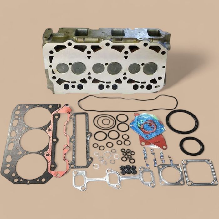 John Deere 3TNV88 Complete Cylinder Head with Full Gasket Kit Compatible for Yanmar Engine John Deere Excavator 27D 35D Tractor 3045R 3120 3203 3320 3520 3720 Mower 3225C 3235C 3245C