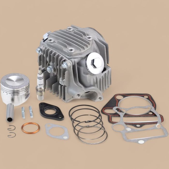 Stroke 52.4mm Cylinder Head Piston Rings Gasket Spark Plug Compatible for 4 Stroke 110cc ATV Scooter Go Kart Dirt Bike Motorcycle