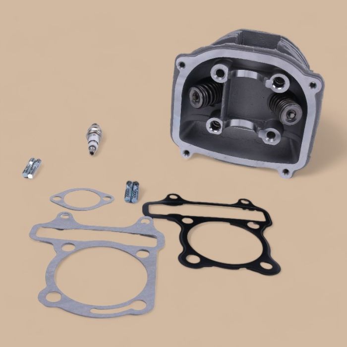 Stroke 57.4mm Cylinder Head With Gasket Spark Plug Compatible for 4 Stroke GY6 150cc 157QMJ 152QMI Engine ATV Go Kart Motorcycle Scooter
