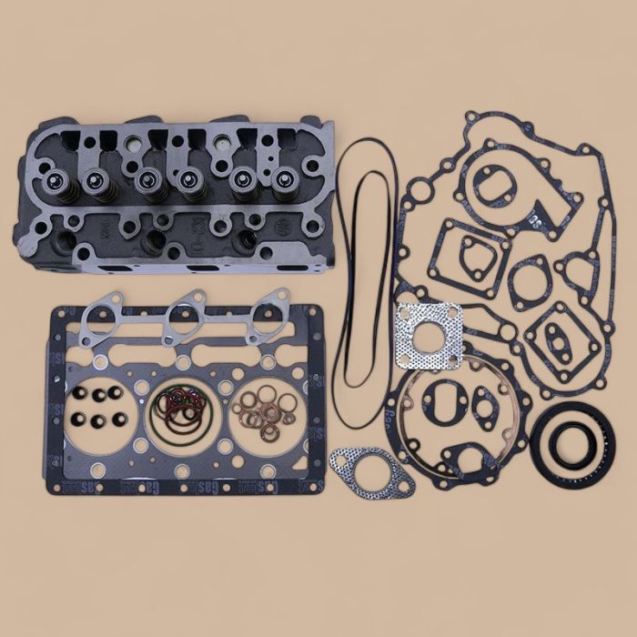 Kubota D1005 Engine Complete Cylinder Head With Full Gasket Kit Compatible for Kubota B2100 B2301HSD B2320 B2601HSD B7500 B7510 BX2660 BX2670 BX2680 ZD326