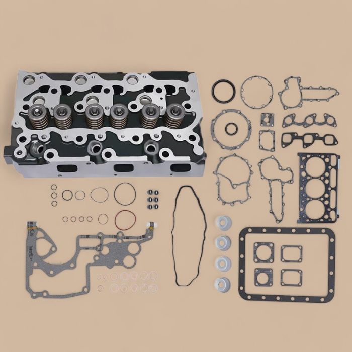 Kubota Complete Cylinder Head with Full Gasket Kit 6698627 Compatible for Kubota Engine D1703 Bobcat Excavator 325 328 329