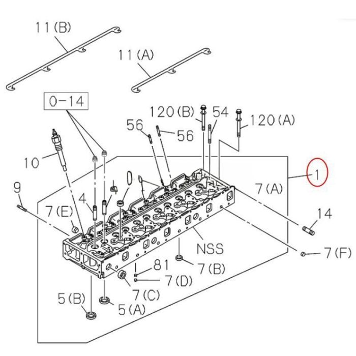 Isuzu Cylinder Head 1111106143 Compatible for Isuzu Engine 6BG1 Hitachi Excavator EX125WD-5 EX200-5 EX210H-5 EX200-3C