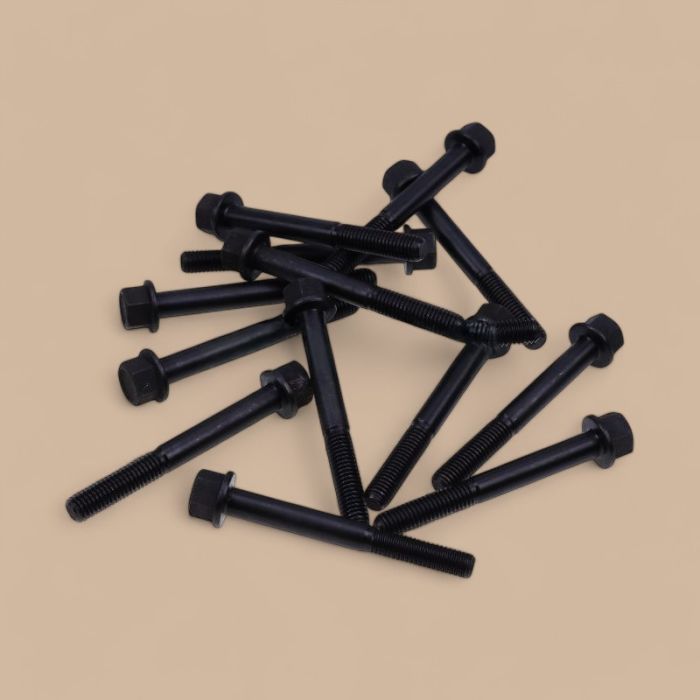 Kubota 14Pcs Cylinder Head Bolt 553867 Compatible for Kubota Engine D722 Jacobsen Lawn Tractor Groom Master II Mower Tri-King Greens King IV G-Plex III and GP400