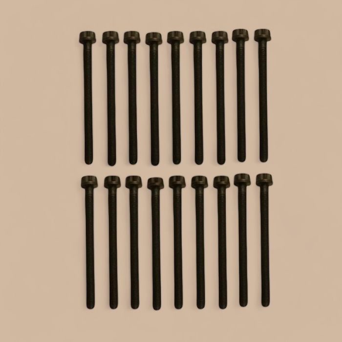 Doosan 18Pcs Cylinder Head Bolt 7256720 Compatible for Doosan Engine D34 Bobcat Loader S770 S740 S750 S850 A770 T750 T870 T740 T770
