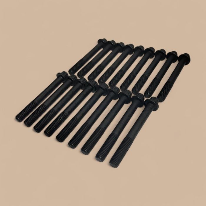 Isuzu 18Pcs Cylinder Head Bolt 02/802048 Compatible for Isuzu Engine 4HK1 JCB Excavator JS200 JS210 JS220 JS235 JS240 JS260 JZ235 JZ255