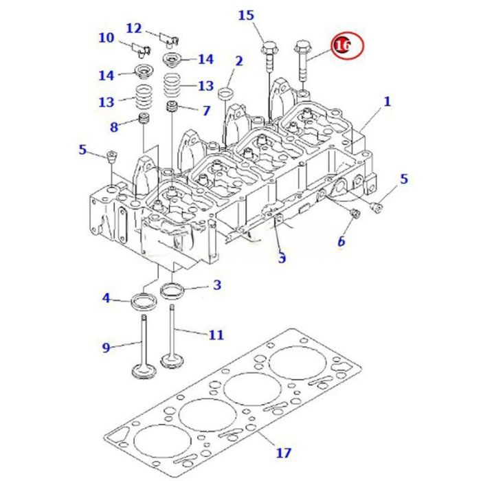 Komatsu 10 Cylinder Head Bolts 6732-11-1620 Compatible for Komatsu Engine 4D102E-1B SA6D102E-1C-35 SA6D102E-1C-7 Excavator PC200-6 Loador WA320-3