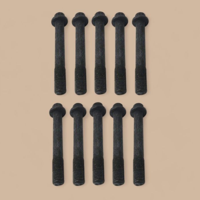 Isuzu 10Pcs Cylinder Head Bolt 8970369591 Compatible for Isuzu Engine 3LA1 3LB1 3LD1 3LD2 4LB1 4LC1 4LE1 4LE2