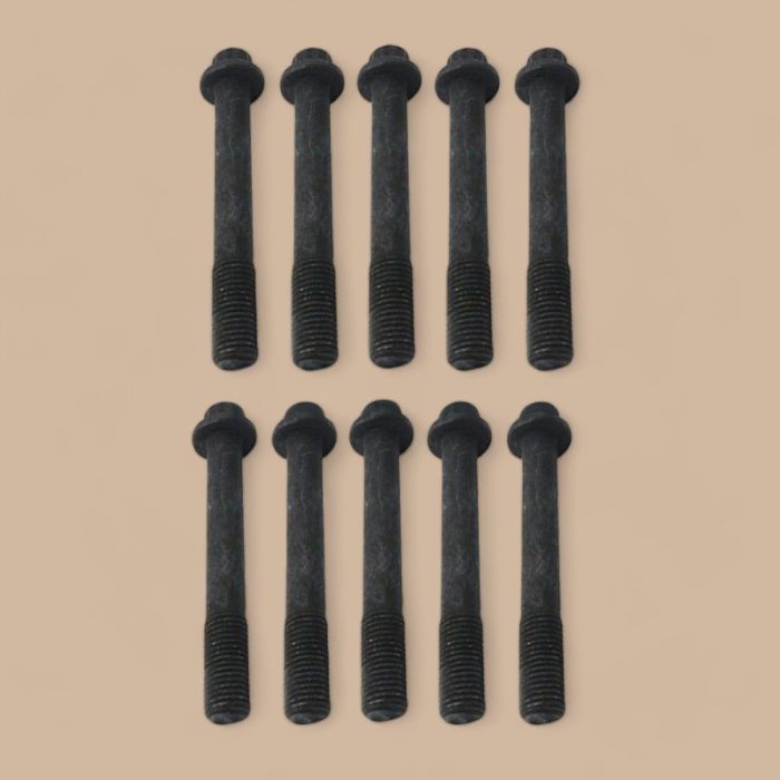 Isuzu 10Pcs Cylinder Head Bolt VI8970369591 87730063 Compatible for Isuzu Engine 4LE2 CASE Excavator CX75SR CX80