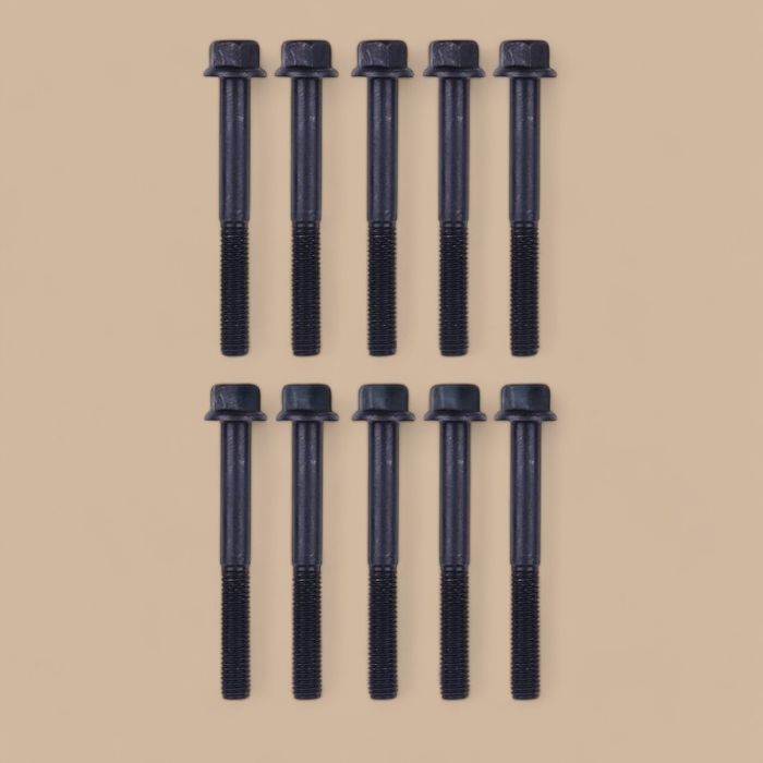 Yanmar 10Pcs Cylinder Head Bolt 119515-01200 Compatible for Yanmar Engine 2YM15 2TNV70 2TNV70-APK 2TNV70-ASG 2TNV70- HG82BT 2TNV70-KAP 2TNV70-KAR