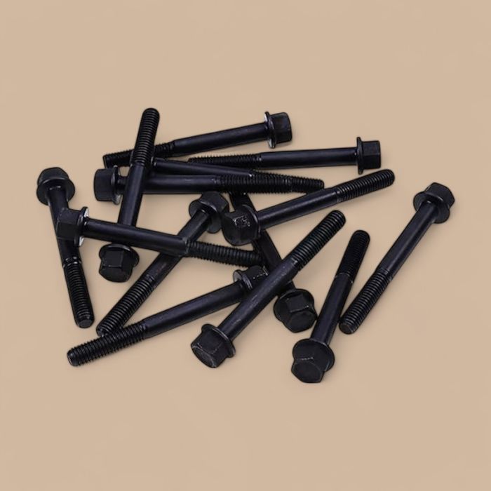 Kubota 14Pcs Cylinder Head Bolt 6652587 Compatible for Kubota Engine D750 Bobcat Excavator 320 220 Skid Steer Loader 313 543