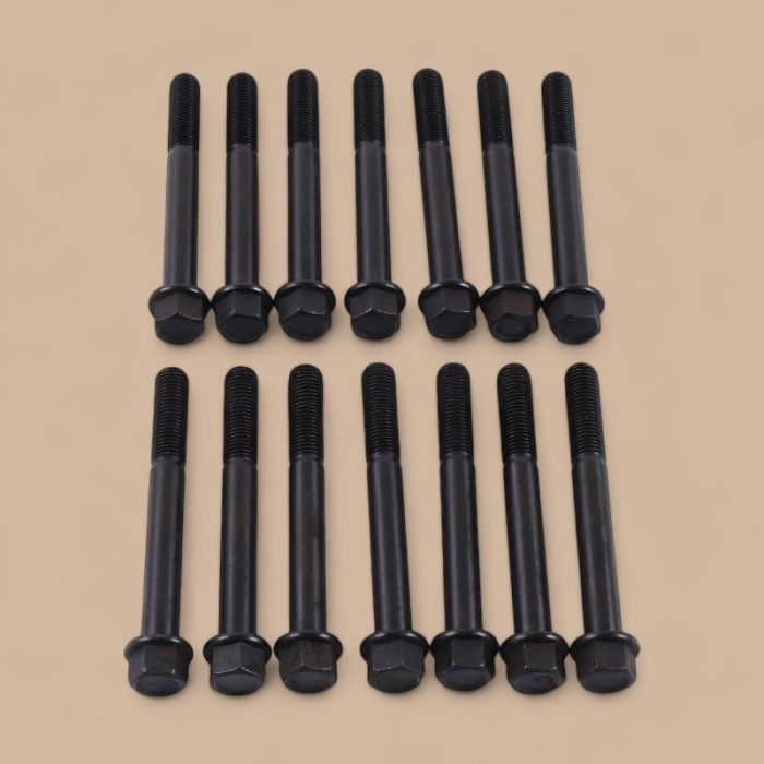 Kubota 14Pcs Cylinder Head Bolt 6653804 Compatible for Kubota Engine D1402 Bobcat Loader 645 643 1600 743 Excavator 325 331 231 225