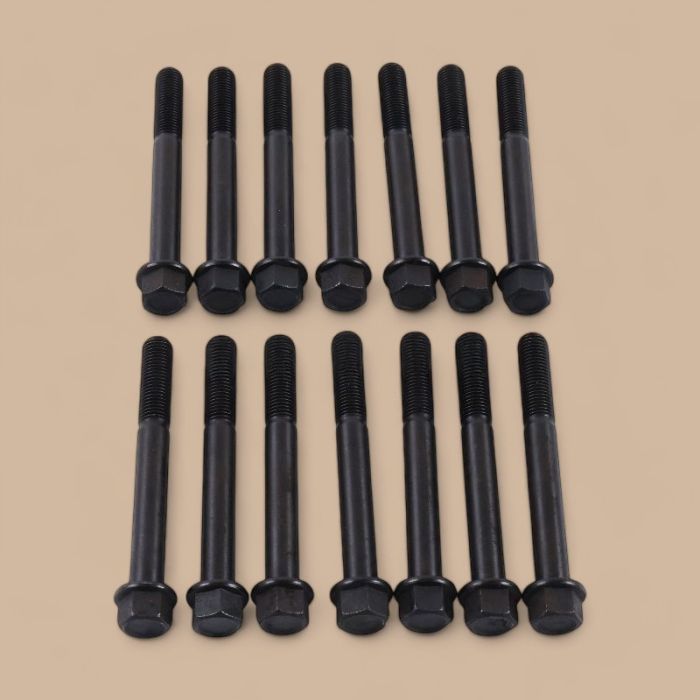 New Holland 14Pcs Cylinder Head Bolt 503220 Compatible for Kubota Engine D1402 D1402B New Holland Skid Steer Loader L455 L553 L555 L454