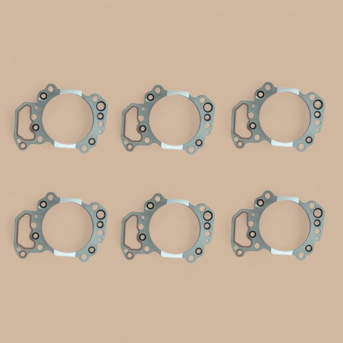Komatsu 6 PCS Cylinder Head Gasket 6151-12-1810 Compatible for Komatsu Engine 6D125E-2 S6D125E-2 SA6D125E-2 SAA6D125E-2