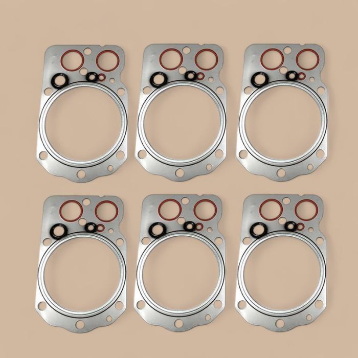 Mitsubishi 6 PCS Cylinder Head Gasket Compatible for Mitsubishi Engine 6D24 6D24T