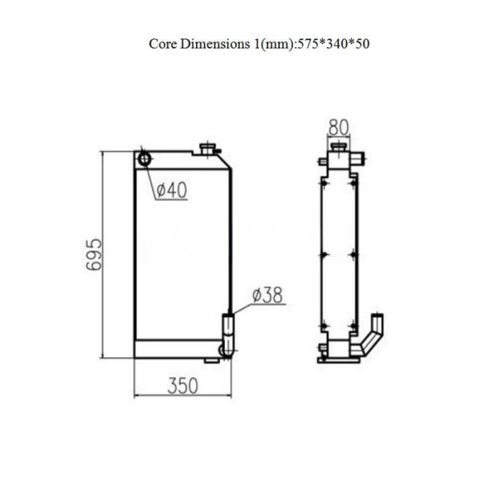 YUCHAI For YUCHAI Excavator YC60-8 Water Tank Radiator Core ASS'Y