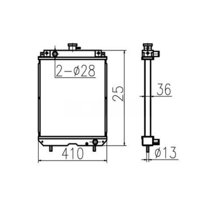 Yanmar For Yanmar US32 US36 Water Tank Radiator Core ASS'Y 129459-44501