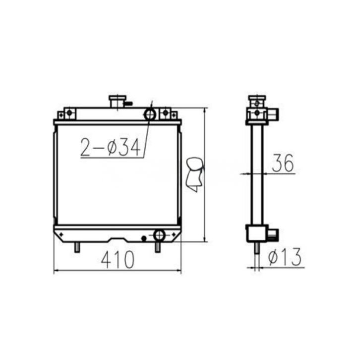 Yanmar For Yanmar F190 F210 F230 F250 Water Tank Radiator Core ASS'Y 119853-44501