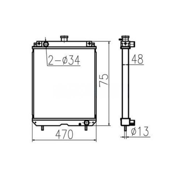 Yanmar For Yanmar F455 F605 Water Tank Radiator Core ASS'Y 119956-44501