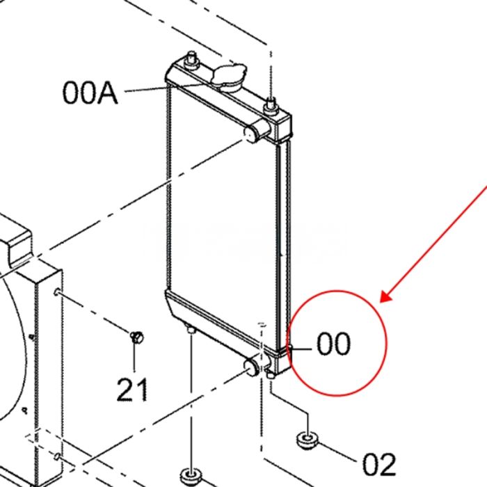 Hitachi Radiator 4662386 Compatible for Hitachi Excavator ZX14-3 ZX16-3 ZX18-3 ZX22U-2
