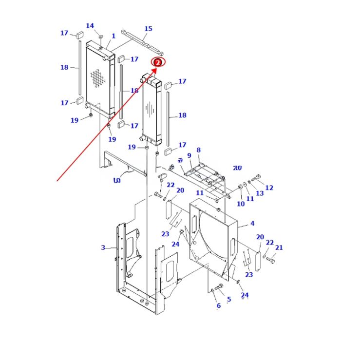 Komsatu Aftercooler 424-03-41121 4240341121 Compatible for Komsatu Wheel Loader WA430-6 WA430-6E0
