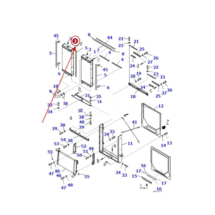 Komatsu Water Tank Radiator 421-03-61121 4210361121 Compatible for Komatsu Wheel Loader WA470-8 WA470-8E0