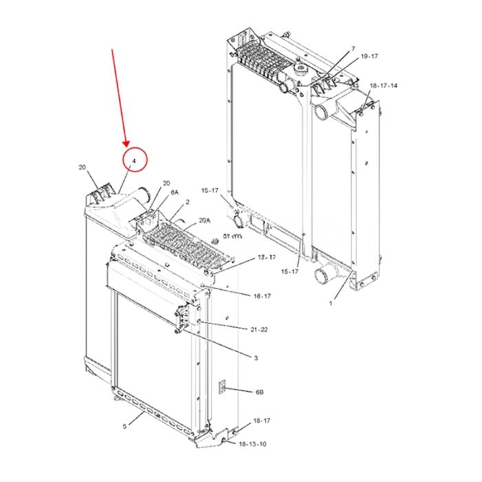 Caterpillar Aftercooler 217-4111 Compatible for Caterpillar CAT Paving Compactor CS-533E CP-663E CS-563E CS-683E CS-583E CP-533E