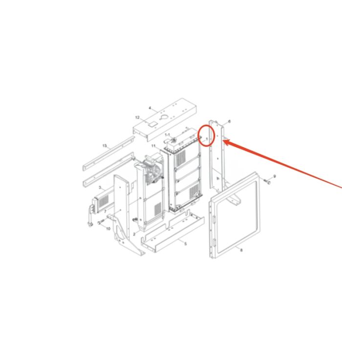 Hitachi Water Tank Radiator 11LF30030 10920190 Compatible for Hitachi Wheel Loader HL740-7 HL740TM-7