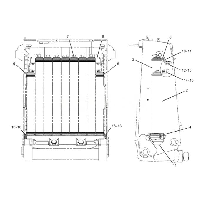 Caterpillar Radiator 163-4064 Compatible for Caterpillar Engine 3306 3406 3406C CAT Tractor D7R D8R