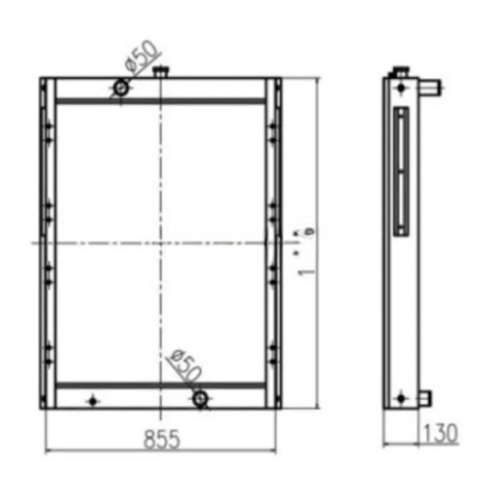 Doosan Water Radiator Compatible for Doosan Excavator Solar 255LC-V