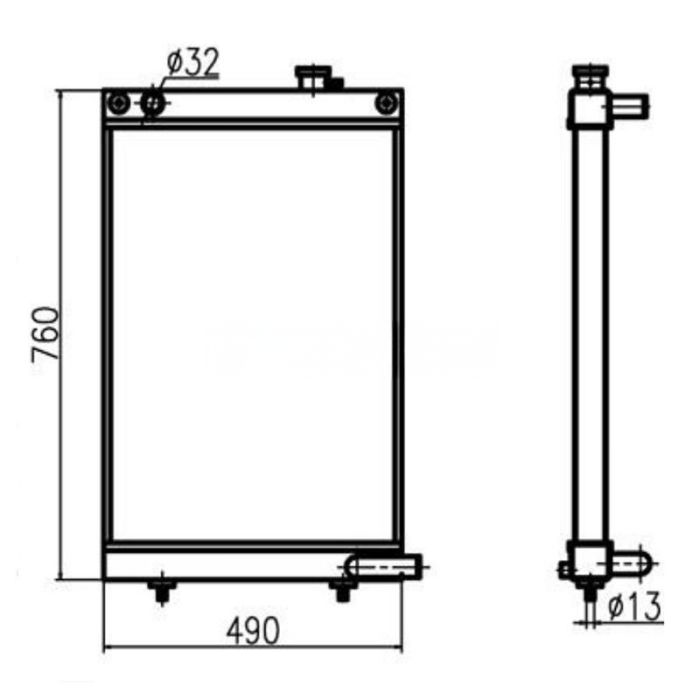 Doosan For Doosan Excavator DX80GOLD Water Tank Radiator ASS'Y