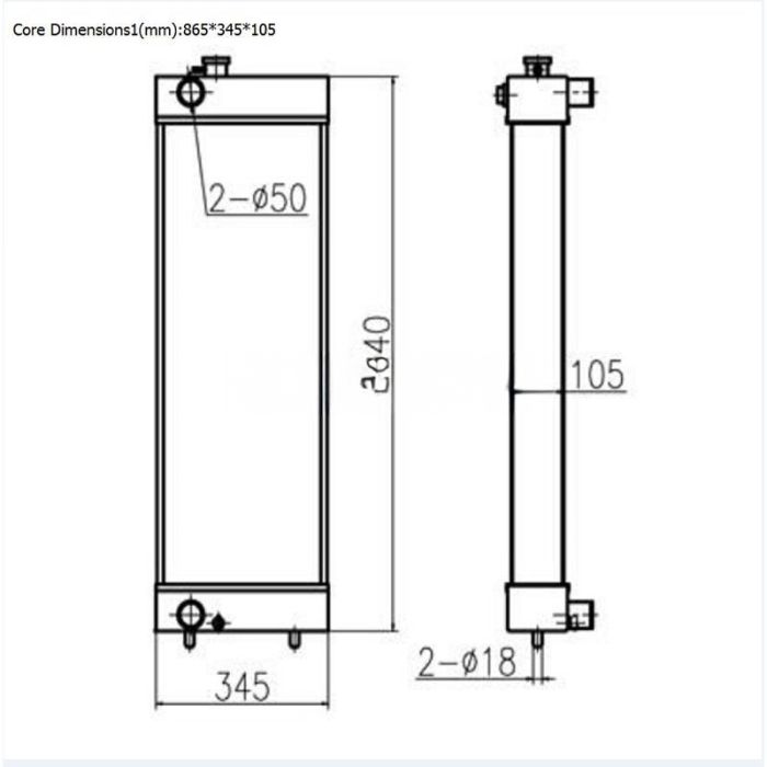 Doosan For Doosan Excavator DX225 Water Tank Radiator ASS'Y