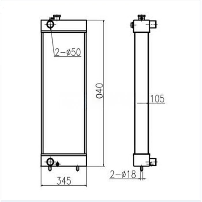 Doosan For Doosan Excavator DX190W Water Tank Radiator ASS'Y