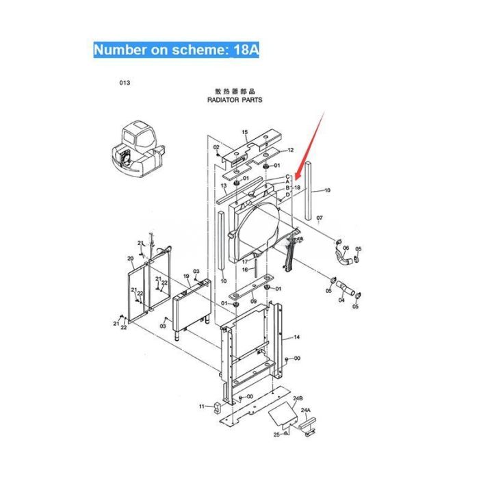 Hitachi For Hitachi Excavator ZX60-HCMC ZX70 ZX70-HHE ZX80LCK ZX80SB-HCME Water Tank Radiator Core ASS'Y 4479181
