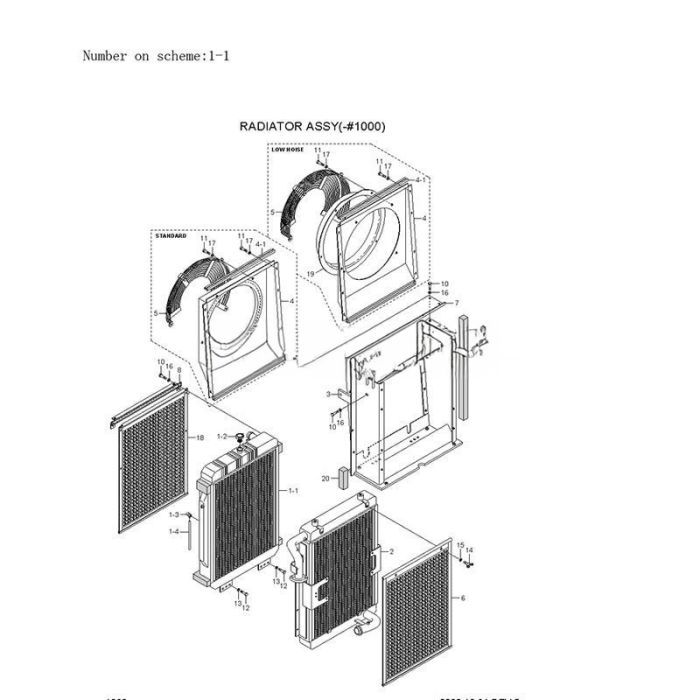 Hyundai For Hyundai Excavator R200W-7 R210NLC-7 R215LC-7 R210LC-7 R220LC-7 Water Tank Radiator Core ASS'Y 11N6-43190