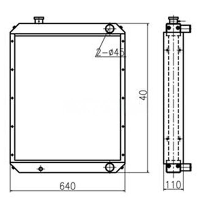 Komatsu Water Tank Radiator Core ASSY 203-03-65610 Compatible for Komatsu Excavator PC100-6 PC120-6Z PC130-6