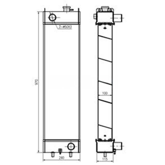 Komatsu Water Tank Radiator 22B-03-12111 Compatible for Komatsu PC138US-2 PC128US-2