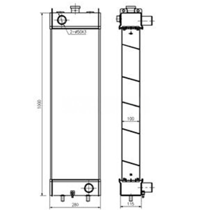 Komatsu Water Tank Radiator 21K-03-71115 Compatible for Komatsu Excavator PC160-7