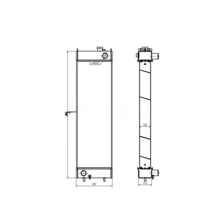 Komatsu Water Tank Radiator 20Y-03-21411 Compatible for Komatsu Excavator PC200-8 PC200-8M0