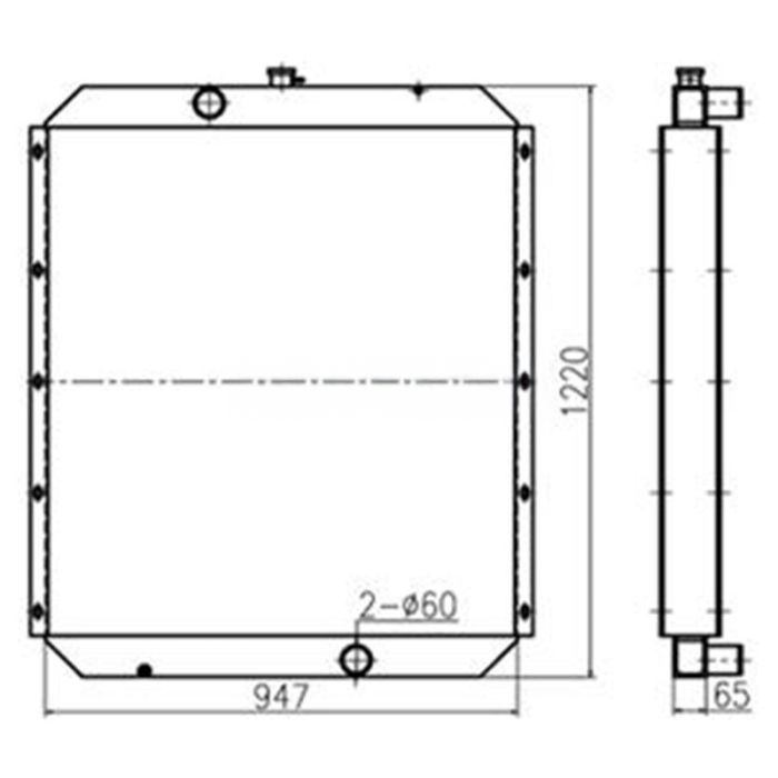 Komatsu Water Tank Radiator 208-03-61350 208-03-61850 Compatible for Komatsu Excavator PC450-6 PC400-6