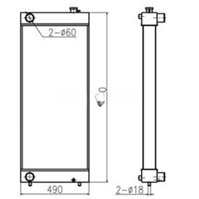 CASE Water Radiator Core LN002080 LN002730 Compatible for CASE CX360B Crawler Excavator