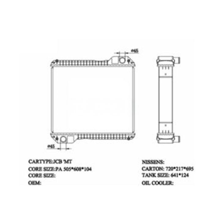 JCB Water Radiator Core Compatible for JCB 3CX 4CX 526 528 530